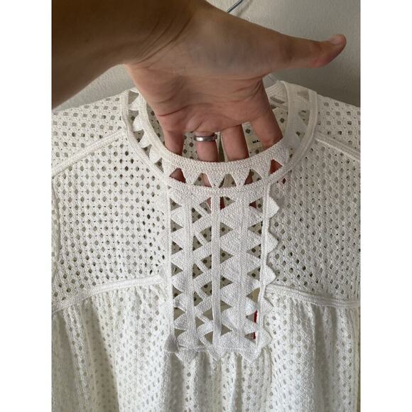Max Studio Peasant Long Sleeve Dress Crochet Boho Size XS Prairie Cottagecore - Picture 7 of 10